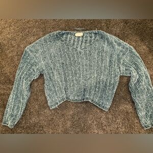 L.A. hearts blue cropped sweater size M